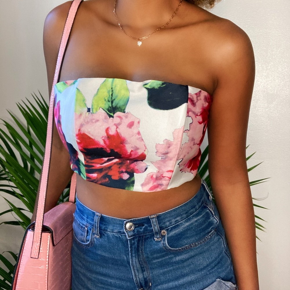 Floral Bustier Crop Top